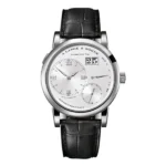 A.Lange & Sohne Lange 1 101.039 Silver Dial 38.5Mm 18K White Gold In Black Leather Strap Men’S Watch