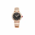 Bvlgari Lvcea 18Kt Pink Gold 33Mm Black Opaline Dial Ladies Watch