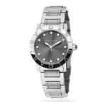 Bvlgari 33Mm Stainless Steel Anthracite Dial Steel Bracelet Ladies Watch