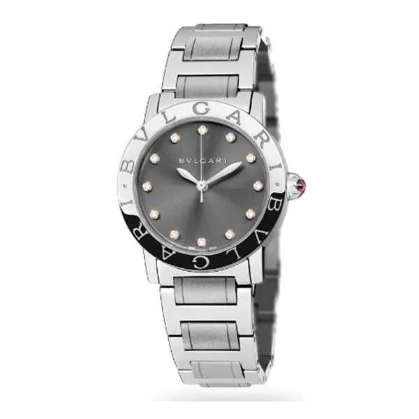 102567.jpg Bvlgari 33Mm Stainless Steel Anthracite Dial Steel Bracelet Ladies Watch - Image 1