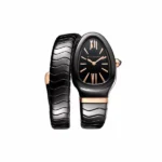 Bvlgari Serpenti Spiga 35Mm Black Ceramic Single Spiral Ladies Watch