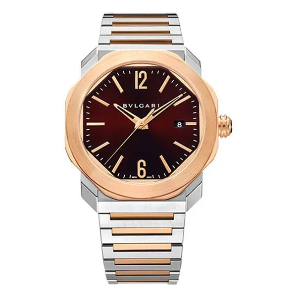 102854.jpg Bvlgari Octo Roma 41Mm Stainless Steel & 18Kt Rose Gold Men’S Watch - Image 1