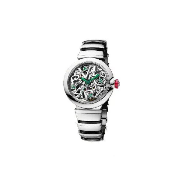 103031.jpg Bvlgari Lvcea Skeleton 33Mm Stainless Steel Ladies Watch - Image 1