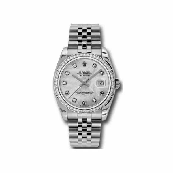 116244-MDJ.jpg Rolex Datejust Diamond Bezel 36Mm Stainless Steel Ladies Watch - Image 1