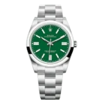 Rolex Oyster Perpetual 124300-0005 Green Index Dial Smooth Bezel 41Mm Stainless Steel Men’S Watch