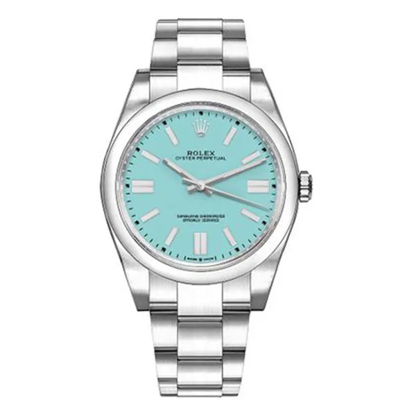 124300-0006.jpg (1) Rolex Oyster Perpetual 124300-0006 41Mm Tiffany Turquoise Blue Index Dial - Image 1