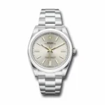 Rolex Oyster Perpetual 41Mm Domed Bezel Silver Dial Stainless Steel