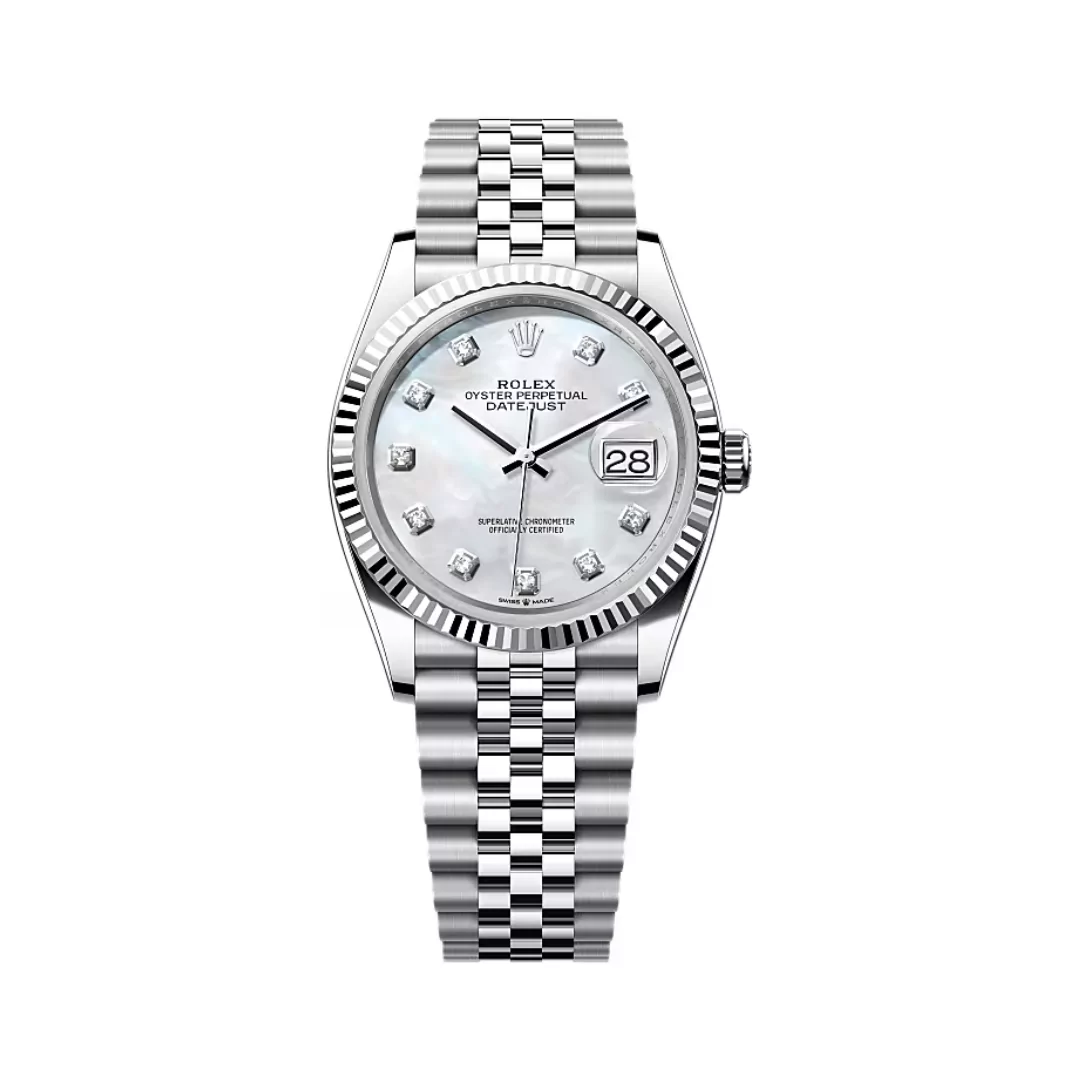 126233-0029-16.png Rolex Datejust 126234-0019 Oystersteel-White Gold MOP Dial 36mm Women’s Watch - Image 1