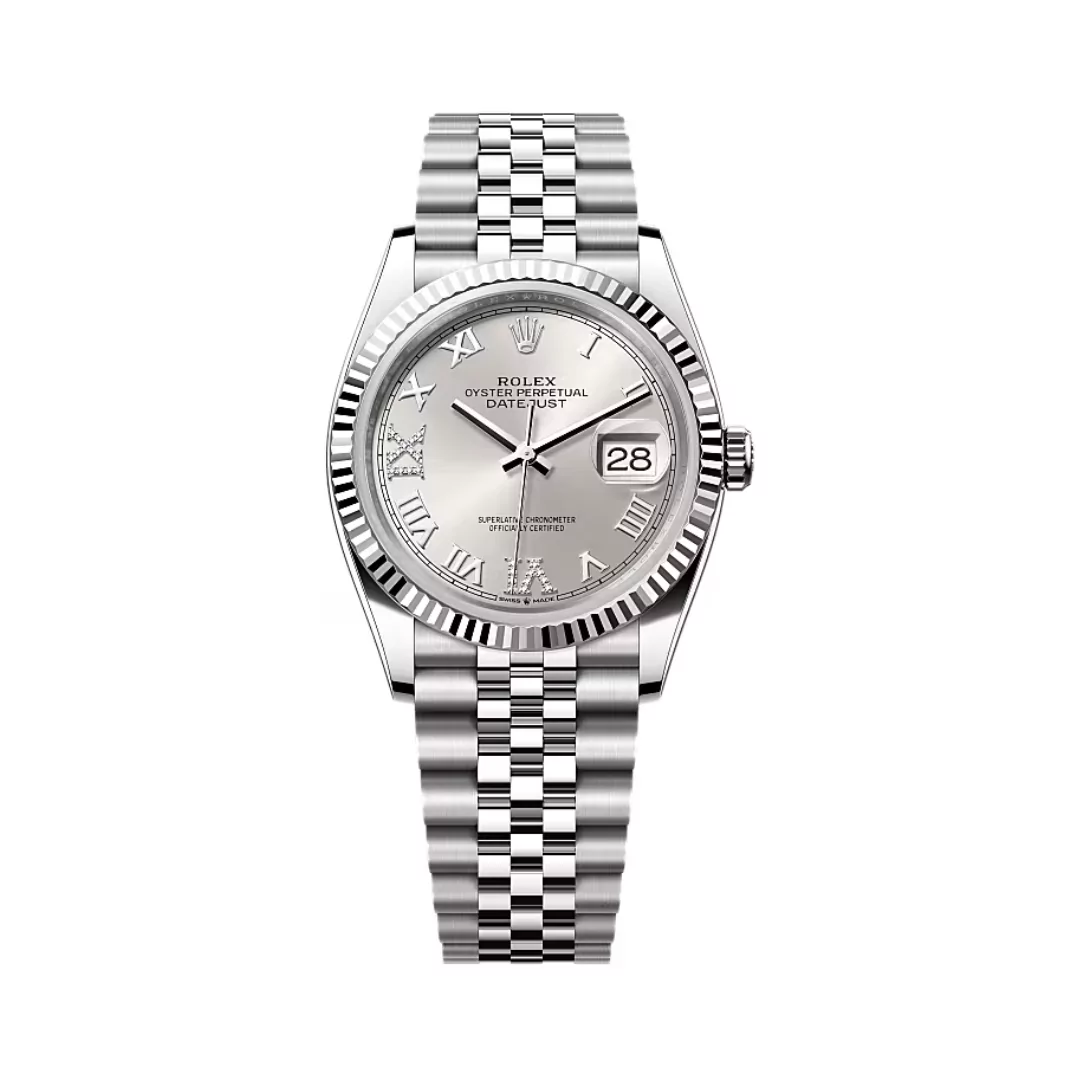 126233-0029-17.png Rolex Datejust 126234-0029 Oystersteel And White Gold Silver Dial 36mm Women’s Watch - Image 1
