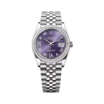 Rolex Datejust 126284RBR-0013 White Gold Aubergine Dial 36mm Women’s Watch