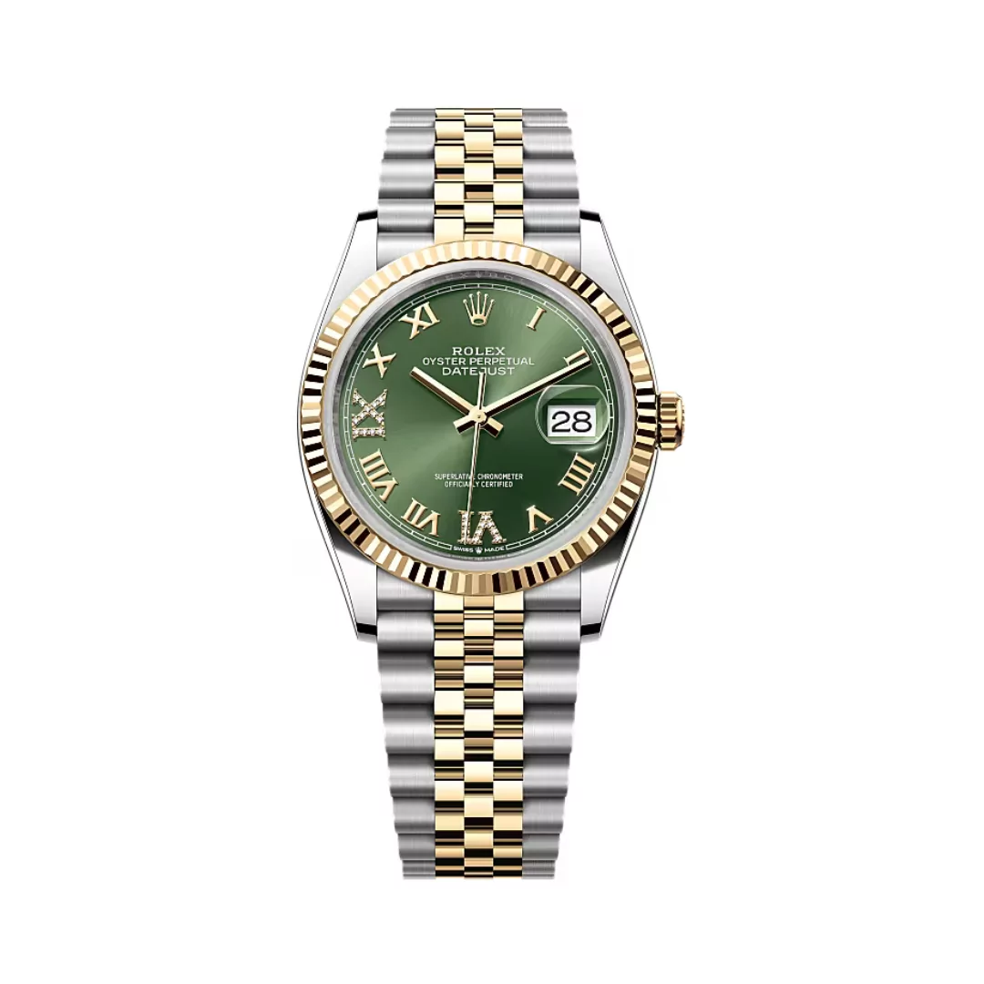 126233-0029-2.png Rolex Datejust Automatic 126233-0025 Yellow Gold Olive Green Dial 36mm Women’s Watch - Image 1