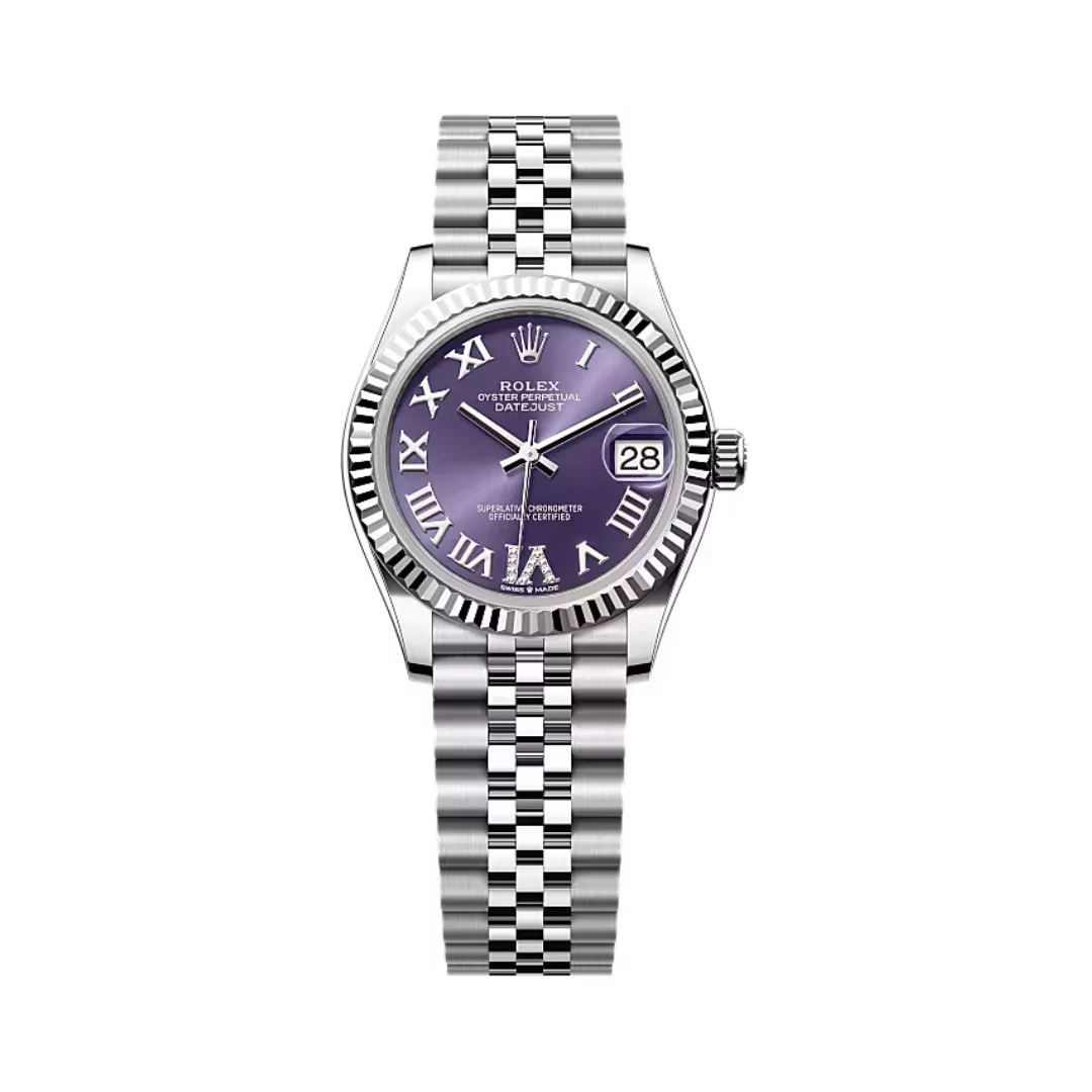 126233-0029-30.png (1) Rolex Datejust 278274-0026 Oystersteel-White Gold Aubergine Dial 31mm Women’s Watch - Image 1