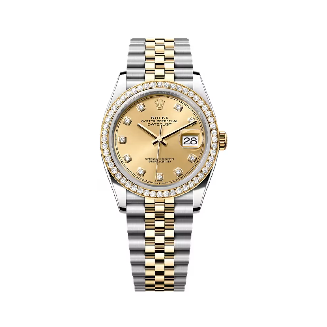 126233-0029-37.png (1) Rolex Datejust 126283RBR-0003 Oystersteel-Yellow Gold Champagne Dial 36mm Women’s Watch - Image 1