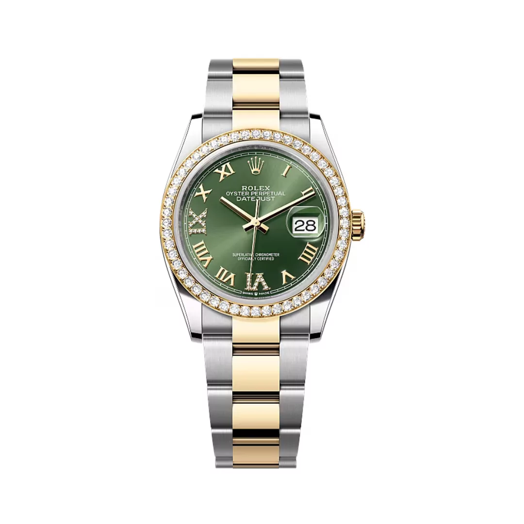 126233-0029-41.png Rolex Datejust 126283RBR-0012 Oystersteel-Yellow Gold Olive Green Dial 36mm Women’s Watch - Image 1