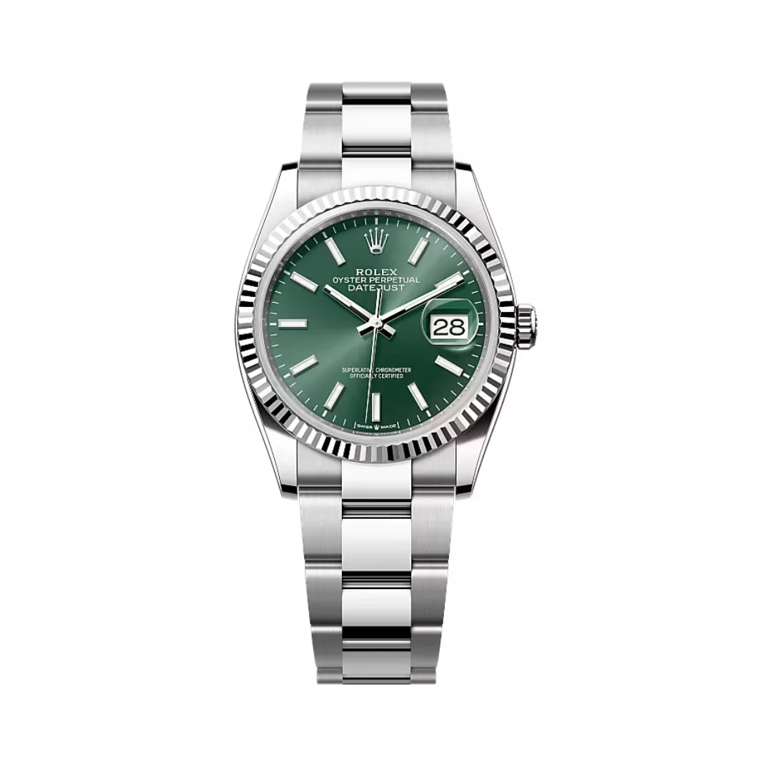 126233-0029-72.png Rolex Datejust 126234-0052 Oystersteel-White Gold Mint Green Dial 36mm Women’s Watch - Image 1