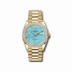 Rolex Day-Date 18Kt Yellow Gold 36Mm Diamond Bezel Unisex Watch