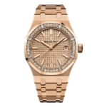 Audemars Piguet Royal Oak 15451Or.Zz.1256Or.03 Gold Index Dial 37Mm 18K Rose Gold Ladies Watch
