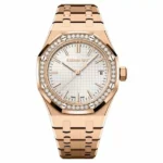Audemars Piguet Royal Oak 15551OR.ZZ.1356OR.01 White Dial Selfwinding “50Th Anniversary” 37mm 18K Rose Gold Ladies Watch