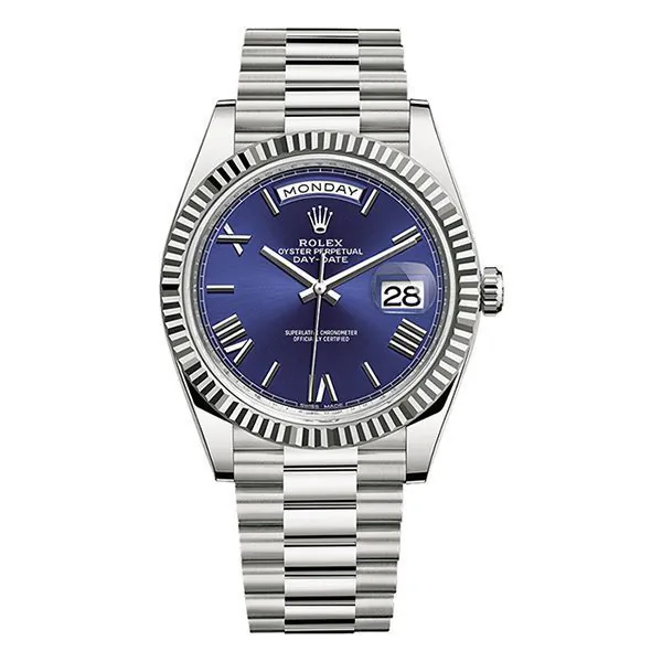 228239-BLRP-1.jpg Rolex Day Date 228239 Blrp Blue Deconstructed Roman 40Mm 18Kt White Gold Men’S Watch - Image 1