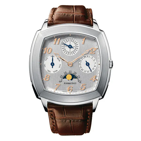 26051pt.oo_.d092cr.01-audemars-piguet-classique-perpetual-calendar-platinum.jpg Audemars Piguet Classique Perpetual 26051Pt.Oo.D092Cr.01 Platinum 47Mm X 47Mm Silver Dial Men’S Watch - Image 1