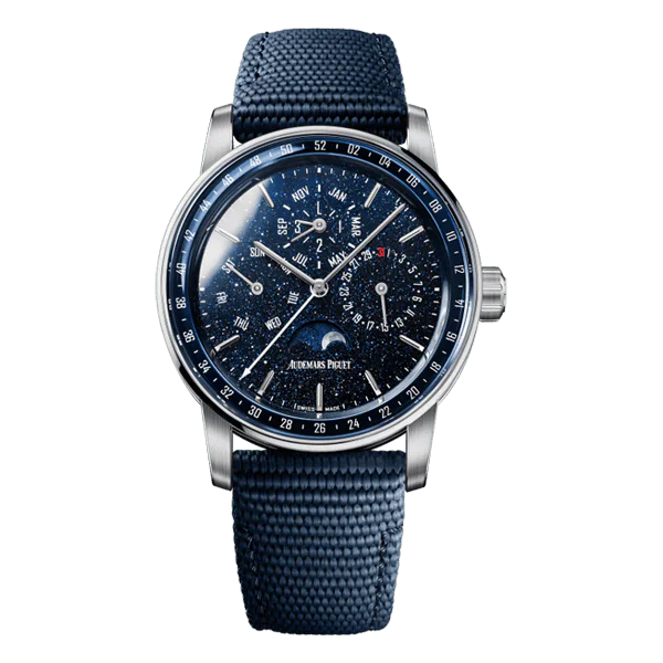 26394BC.OO_.D027KB.01.png Audemars Piguet Code 11.59 26394Bc.Oo.D027Kb.01 Blue Aventurine Dial Perpetual Calendar 41Mm 18K White Gold Men’S Watch - Image 1