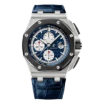 Audemars Piguet Royal Oak Offshore Chronograph 26401Po.Oo.A018Cr.01 Blue Mega Tapisserie 44Mm Blue Leather Strap Men’S Watch