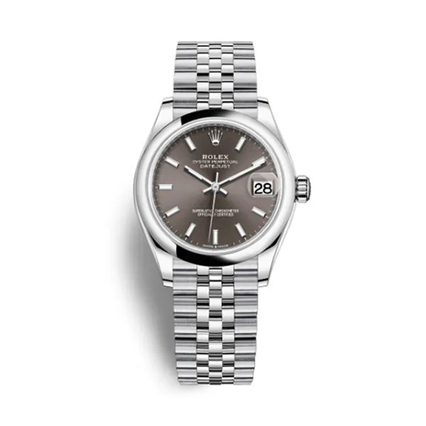 27824-ROLEX-1.jpg Rolex Datejust 278240 Dark Grey Index Dial Domed Bezel 31Mm Oystersteel Jubilee Bracelet Ladies Watch - Image 1