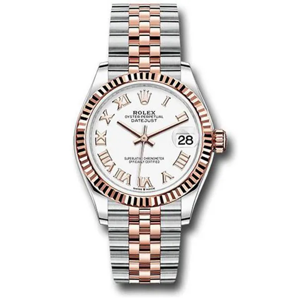 278271-wrj.jpg Rolex Datejust 278271 Wrj White Roman Dial Everose Gold Fluted Bezel 31Mm Stainless Steel And 18K Everose Gold Jubilee Bracelet Ladies Watch - Image 1