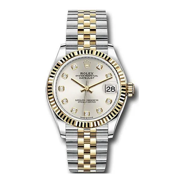 278273-SDJ.jpg Rolex Datejust 278273 Sdj Yellow Goldand Steel 31Mm Silver Diamond Dial Jubilee Bracelet Ladies Watch - Image 1
