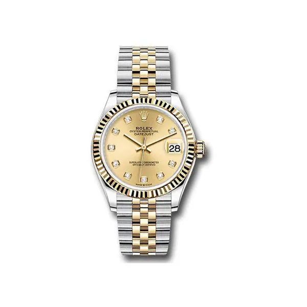 278273-chdj.jpg Rolex Datejust 278273-0026 Champagne Diamond Dial 31mm Steel Adn18K Yellow Gold Ladies’ Watch - Image 1