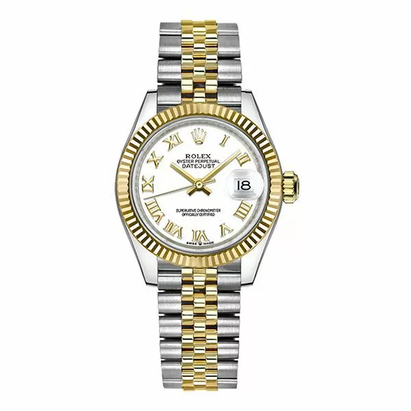 278273-whr.jpg Rolex Datejust 278273 Whrj White Roman Dial Oyster Perpetual 31Mm Stainless Steel And 18Kt Yellow Gold Ladies Watch - Image 1