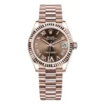 Rolex Datejust M278275-0025 Chodr6P 31Mm Everose Gold Chocolate Dial With Diamonds