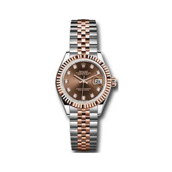 279171.jpg Rolex Datejust 279171 Chodj Chcololate Diamond Dial 28Mm Steel And 18Kt Rose Gold Ladies Watch - Image 1