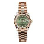Rolex Datejust 279175 Ogdp Olive Green Diamond Dial 28Mm Everose Gold Ladies Watch