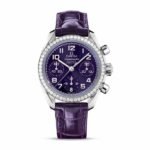 Omega Speedmaster Chronograph 38Mm Stainless Steel Purple Dial Ladies Watch