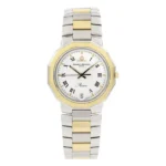 Baume & Mercier Riviera 5131.038 White Roman Dial 34Mm 2-Tone 18K Yellow Gold & Steel Quartz Ladies Watch