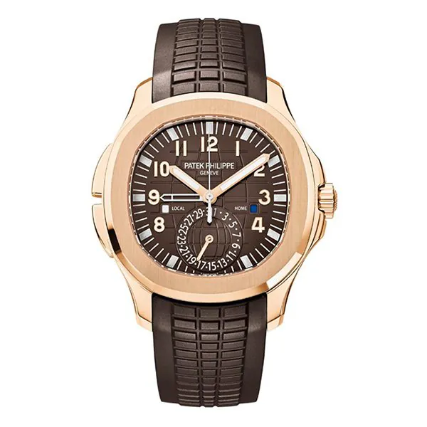 5164r-001-1.jpg Patek Philippe Aquanaut 5164R-001 Brown Dial Travel Time 40.8Mm 18K Rose Gold Brown Rubber Straps - Image 1