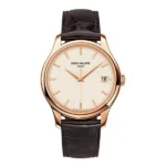 Patek Philippe Calatrava 5227R-001 Ivory Dial 39Mm 18K Rose Gold Dark Chestnut Leather Men’S Watch