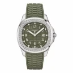 Patek Philippe Aquanaut 5267/200A-011 Diamonds-Set Stainless Steel 38.8mm Luce Khaki Green Dial Unisex Watch