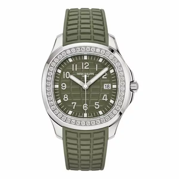 5267_200A_011_1-600-×-600-px.jpg Patek Philippe Aquanaut 5267/200A-011 Diamonds-Set Stainless Steel 38.8mm Luce Khaki Green Dial Unisex Watch - Image 1