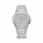 Patek Philippe Nautilus 5719/10G-010 Diamond Pave 40Mm 18K White Gold & Diamonds Men’s Watch