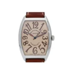 Franck Muller Casablanca 6850 C Beige Dial Sahara 33Mm Stainless Steel Brown Leather Straps Ladies Watch