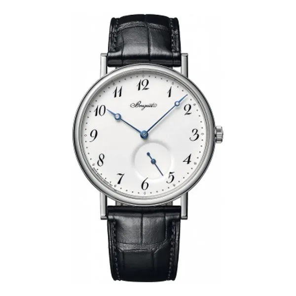 7147BB299WU-1.jpg Breguet Classique 7147Bb299Wu Enamel Automatic 40Mm 18K White Gold Black Leather Straps Men’S Watch - Image 1