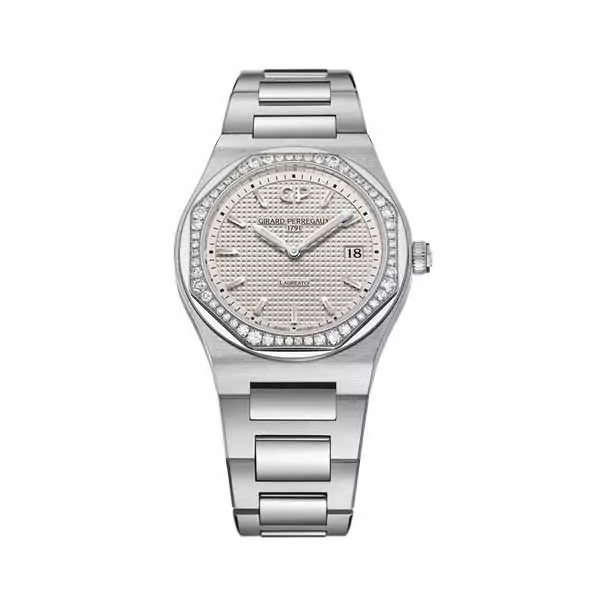 80189d.jpg Girard Perregaux Laureato 80189D11A131-11A Silver Dial Diamond Bezel 34Mm Stainless Steel Ladies Watch 80189D11A131-11A - Image 1