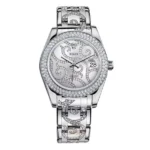 Rolex Pearlmaster Midsize 81299 White Gold Diamond Pave Flamme Watch