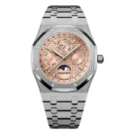 Audemars Piguet Royal Oak 26615Ti.Oo.1220Ti.01 Salmon Dial Perpetual Calendar Limited Edition 41Mm Titanium Men’S Watch