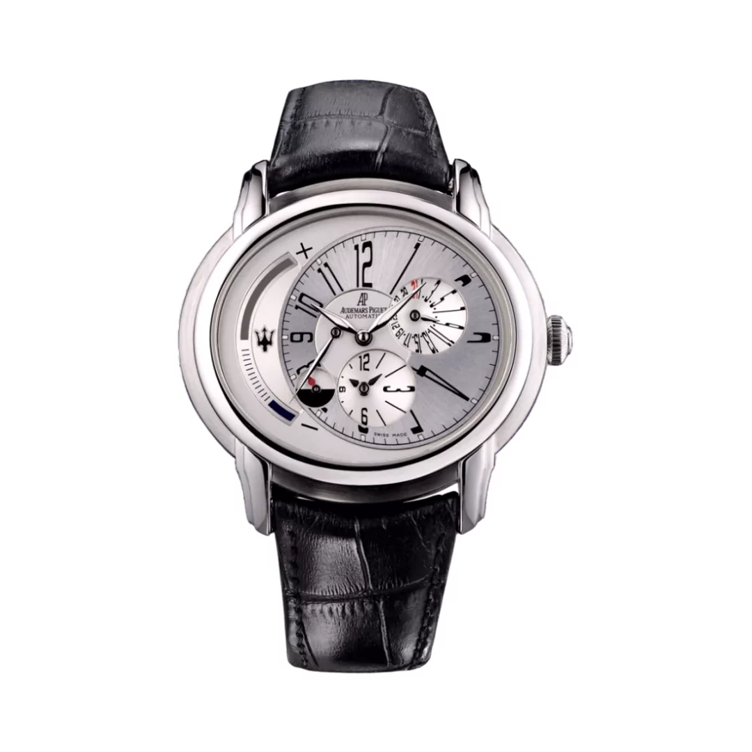 Audemars-Piguet-Millenary-Maserati-26150ST.OO_.D084CU.01.png Audemars Piguet Millenary Maserati 26150ST.OO.D084CU.01 GMT Stainless steel 47mm Silver Dial Men’s Watch - Image 1
