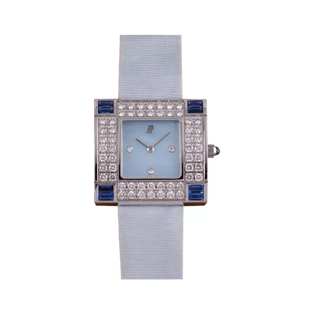 Audemars-Piguet-Myriad-67455BC.ZI_.A022MR.01.jpg Audemars Piguet Myriad 67455BC.ZI.A022MR.01 White Gold Factory Diamond Bezel 28mm MOP Dial Ladies Watch - Image 1