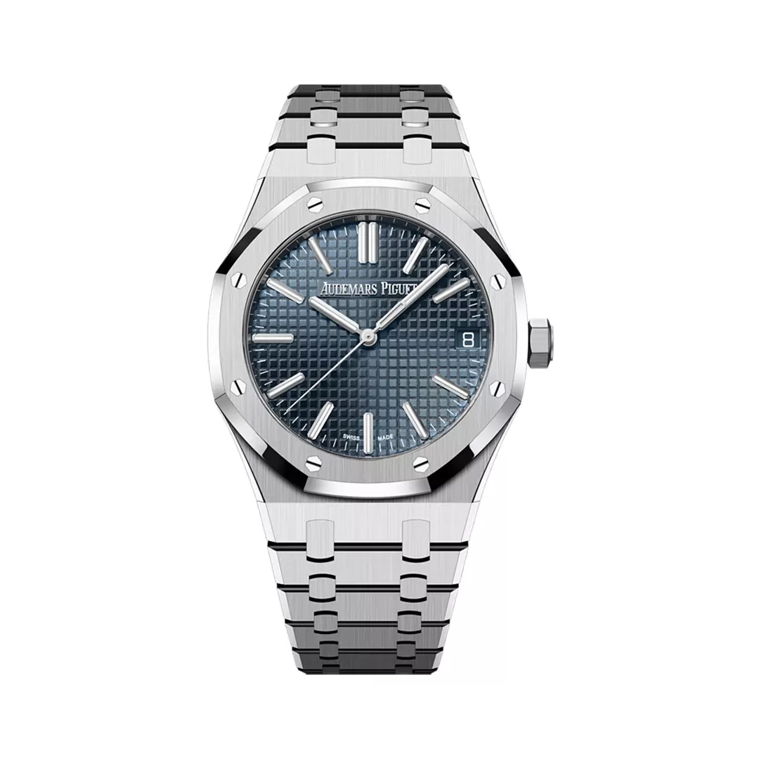Audemars-Piguet-Royal-Oak-15510ST.OO_.1320ST.06.jpg Audemars Piguet Royal Oak 15510ST.OO.1320ST.06 Stainless Steel 41mm Blue Dial Men’s Watch - Image 1