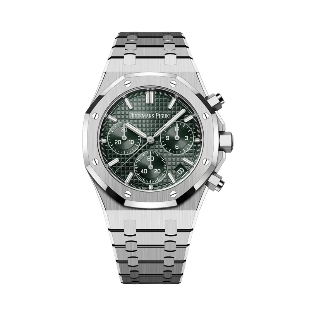 Audemars-Piguet-Royal-Oak-26240ST.OO_.1320ST.08.png Audemars Piguet Royal Oak 26240ST.OO.1320ST.08 Chronograph Steel Green Dial 41mm Mens Watch - Image 1